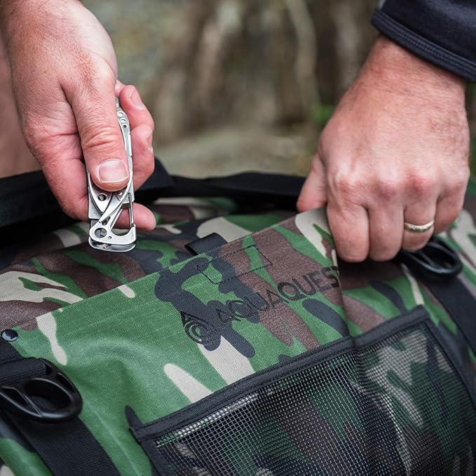 AquaQuest White Water Duffel - 100% Waterproof, Heavy Duty, Versatile, Comfortable - Durable Protective Dry Bag for Travel, Sport, Motorcycle, Boat, Fishing - 50, 75, or 100 L