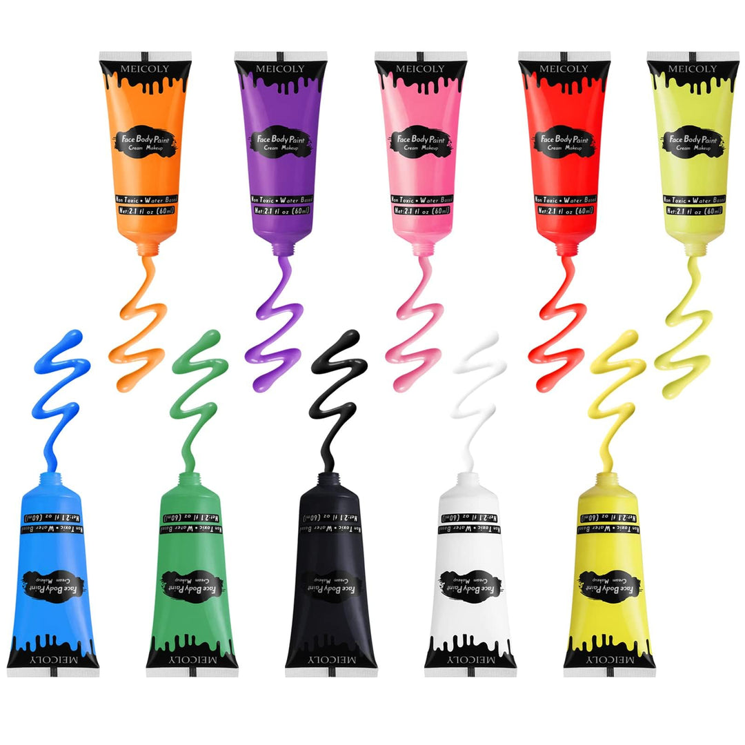 MEICOLY Green Face Body Paint,St. Patrick’s Day Face Paint Makeup Accessories,Camouflage Gamora Hunting Hulk Body Paint for Adults and Kids,Halloween SFX Witch Makeup Face Paint