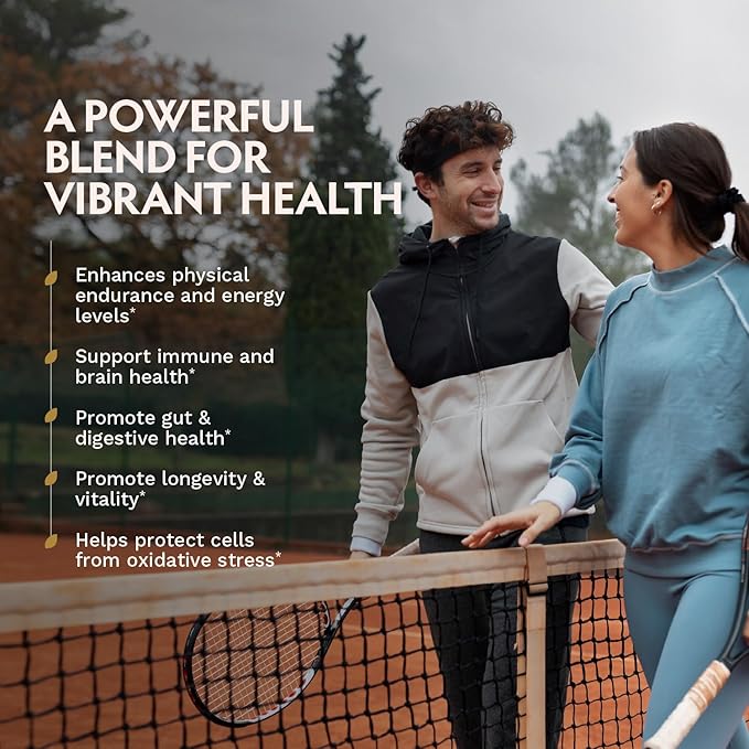 TRIBE ORGANICS Mushroom Golden Blend Vegan Capsules Supplement - Adaptogenic Mushrooms Powder Immune Support Supplement - 10-in-1 Mushrooms for Immunity Support & Brain Health - 90 Count 30 Servings