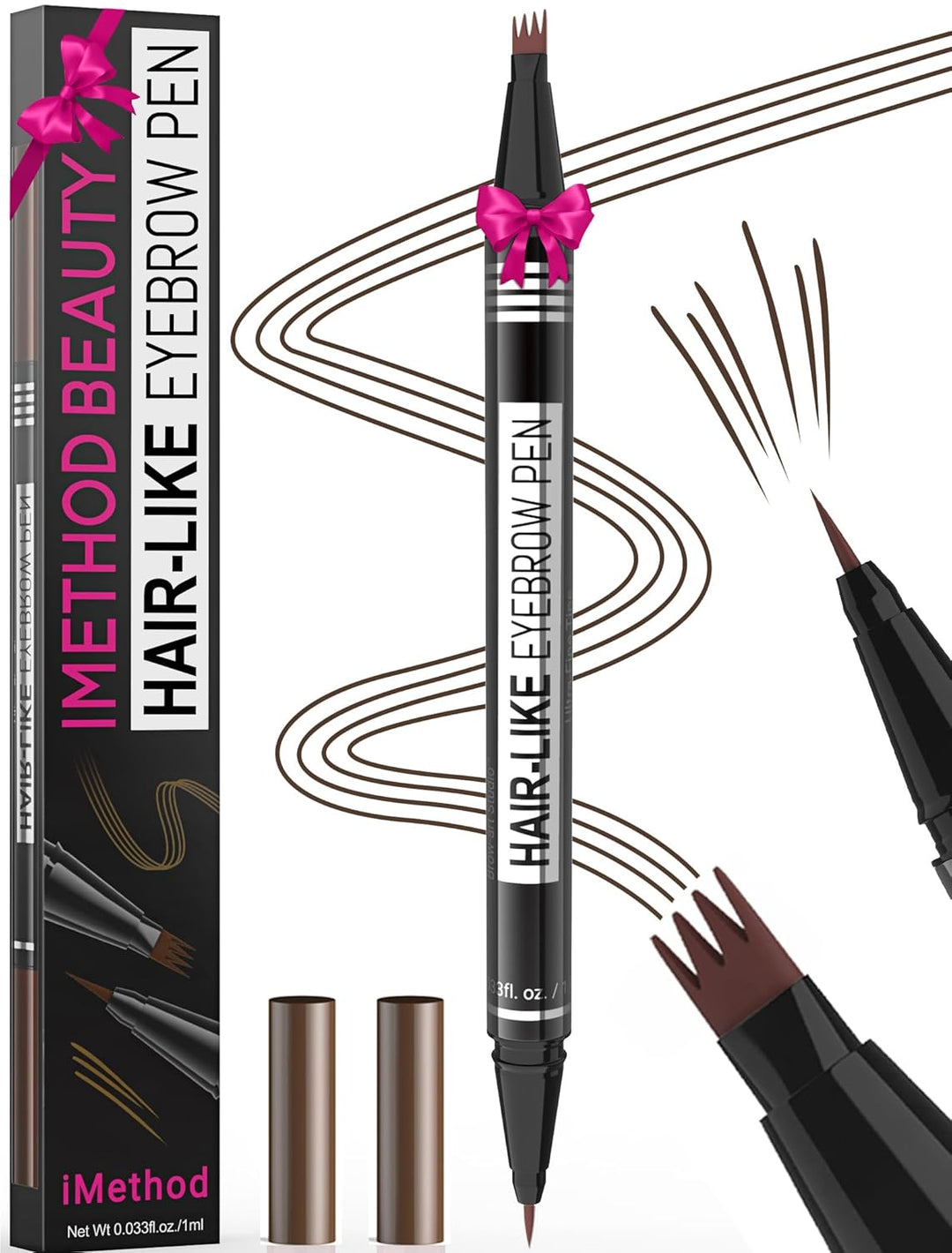 iMethod Microblading Eyebrow Pen | 2-in-1 Dark Brown Eyebrow Pencil for Women