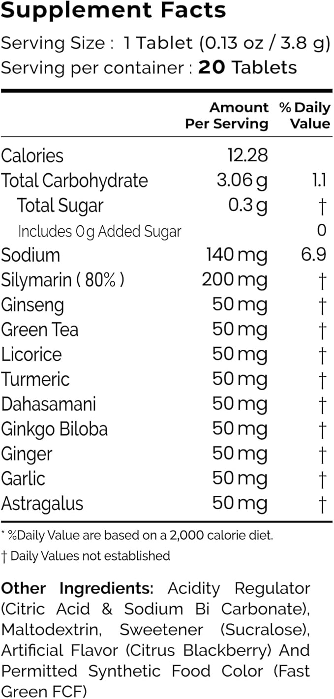 Auric Herbal Liver Support Supplement | Milk Thistle (Silymarin), Turmeric, Garlic, Ginger for Liver Health | Advanced Detox & Cleansing Formula for active Liver | 80 Tablets | Plant Based Gluten-Free