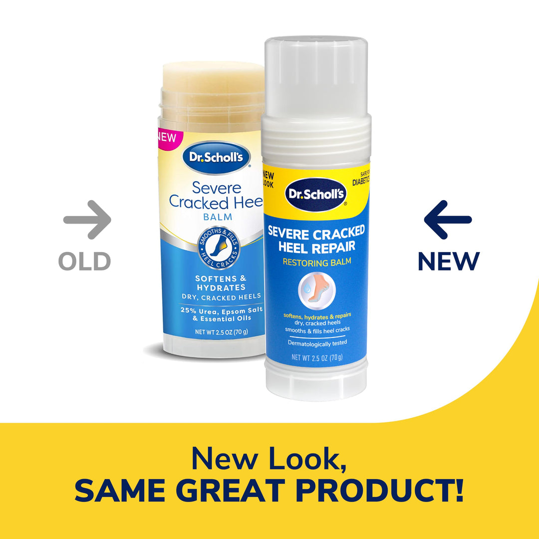 Dr. Scholl's Severe Cracked Heel Repair Restoring Balm 2.5oz, with 25% Urea for Dry, Cracked Feet, Heals and Moisturizes for Healthy Feet