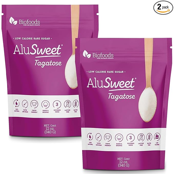 AluSweet Tagatose + Stevia Natural Low-Calorie Sweetener - 24oz 2:1 Replacement - Prebiotic, Keto & Diabetic-Friendly, Gluten & Lactose-Free, Sugar Substitute, Ideal for Baking, No Aftertaste