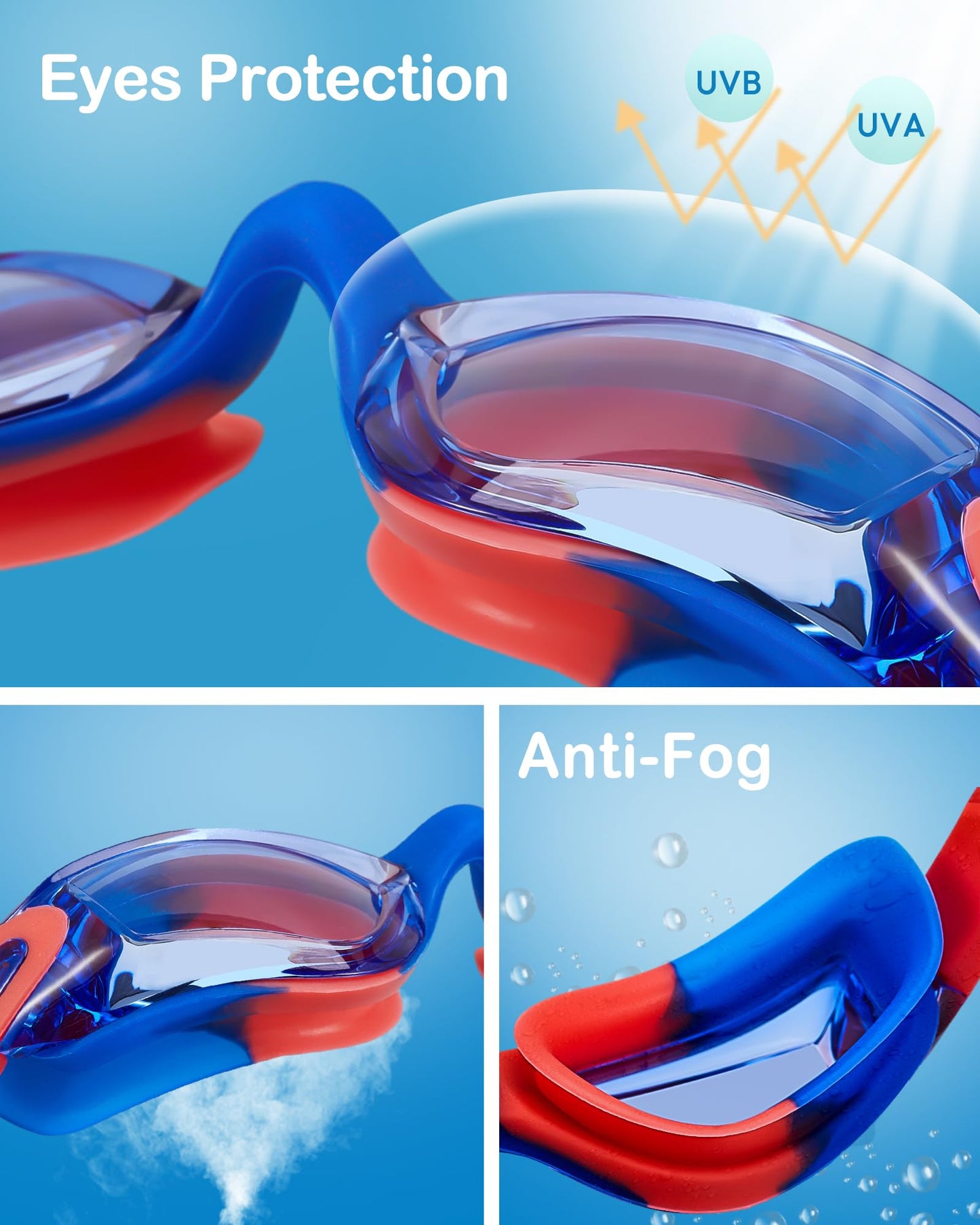 Aegend Kids Swim Goggles, Pack of 2 Swimming Goggles for Children Boys & Girls Age 3-14