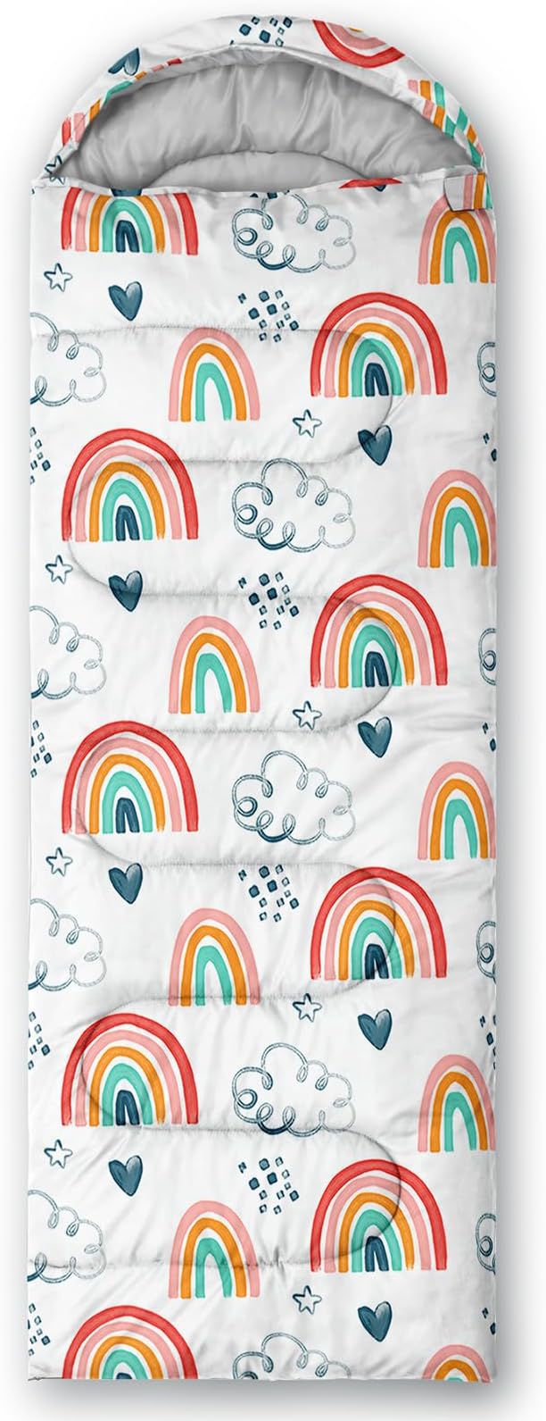 AILONEN Cartoon Fox Camping Sleeping Bag for Boys Girls Adults,Lightweight & Waterproof,3 Season Warm & Cold Weather,Portable,Kawaii Fox Printed Sleeping Bag,Traveling,Camping,Hiking