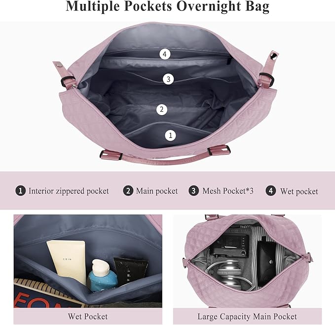 Travel Duffel Bag,Sports Tote Gym Bag,Shoulder Weekender Overnight Bag for Women