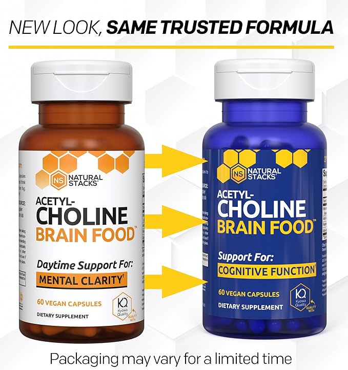 Acetylcholine Brain Food - Acetyl L-Carnitine & Alpha GPC Supplement - Supports Production of Acetylcholine - Neurotransmitter Supplement for Cognitive Function - 60 Capsules