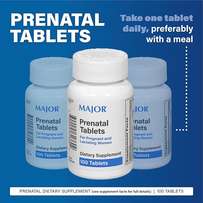 Major Prenatal Tablets for Pregnant and Lactating Women - Dietary Supplement - 100 Tablets