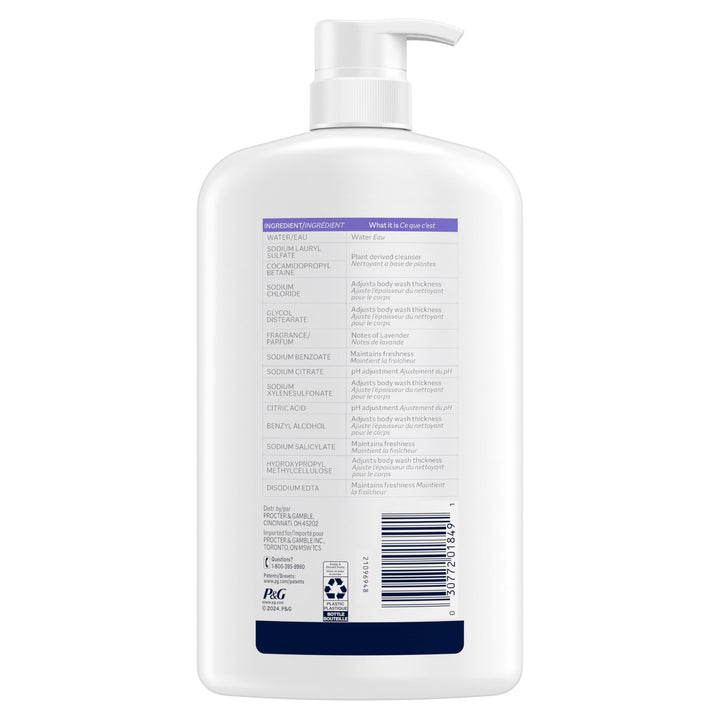 Ivory Gentle Body Wash, Designed for the Whole Family, Free of Dyes Heavy Perfumes Parabens Phthalates & Silicones, Lavender Scent, 35 oz