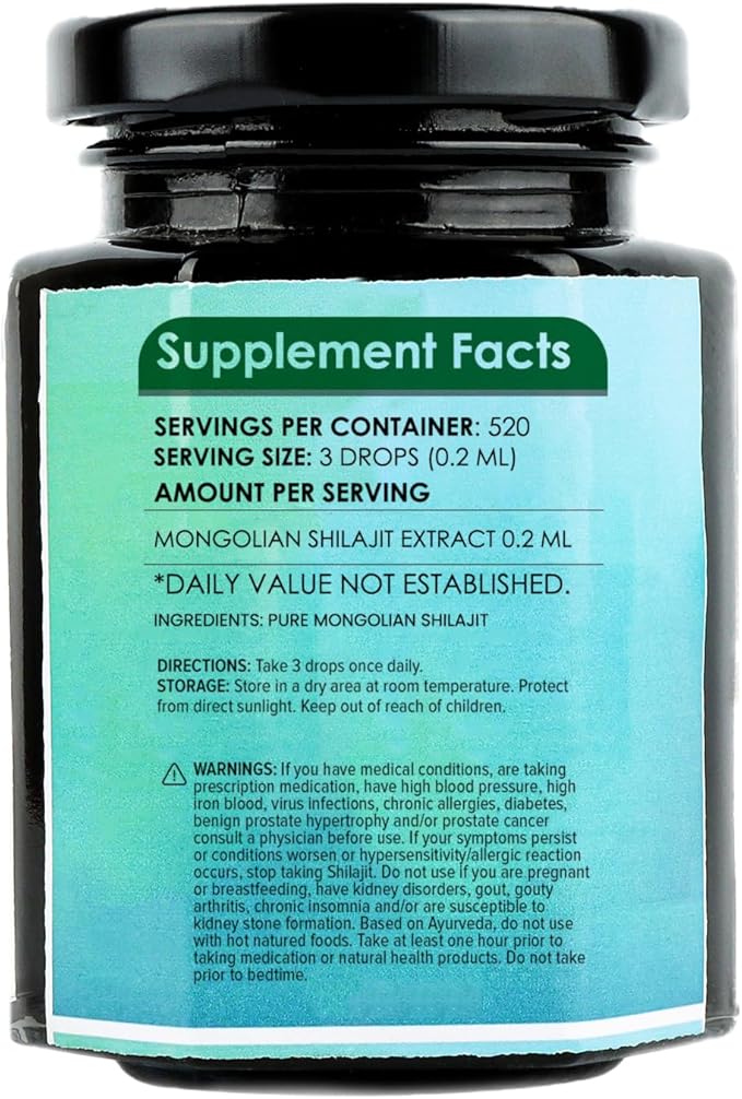 Buie Authentic Mongolian Shilajit | from Altai Mountains | Pure Shilajit Resin | Natural Source of Fulvic Humic Blend | Ayurvedic Rasayana Rejuvenation Herbal Supplement | 100 GMS (3.5 Fl oz)