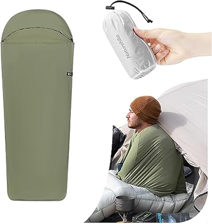 Naturehike Sleeping Bag Liner Ultra-Light 4.51oz - Adult Sleep Sack & Travel Sleep Sack Travel Sheets & Camping Sheet for Backpacking, Hotel, Hostels, Comfy & Easy Care, Full-Length