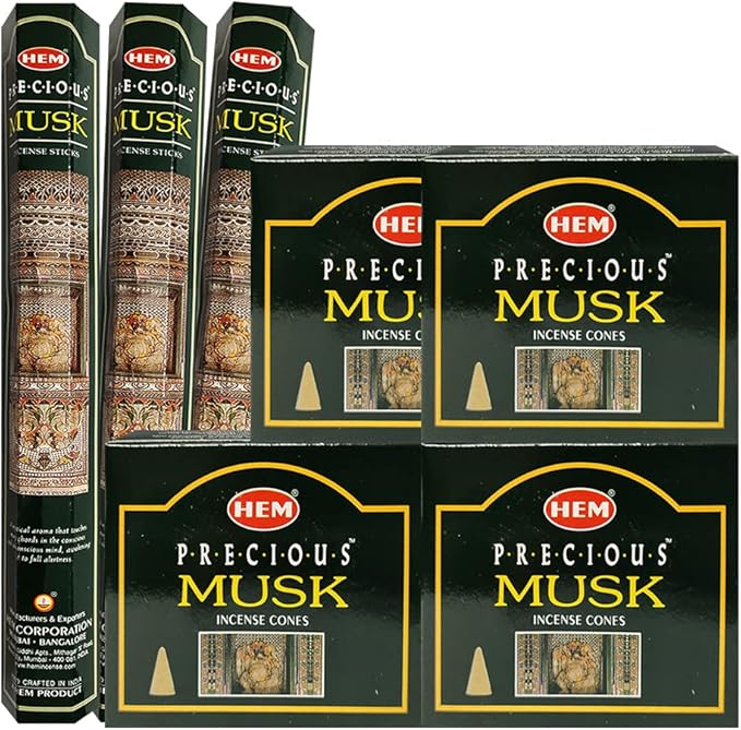 Musk Incense sticks and cone incense holder variety pack bundle insence insense insienso