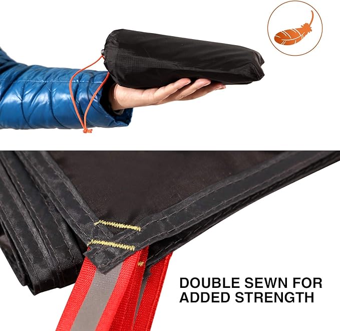 REDCAMP Ultralight Tent Footprint, PU 2000 Waterproof Camping Tent Tarp with Drawstring Carrying Bag, Waterproof Camping Tarp for Outdoor Hiking Camping