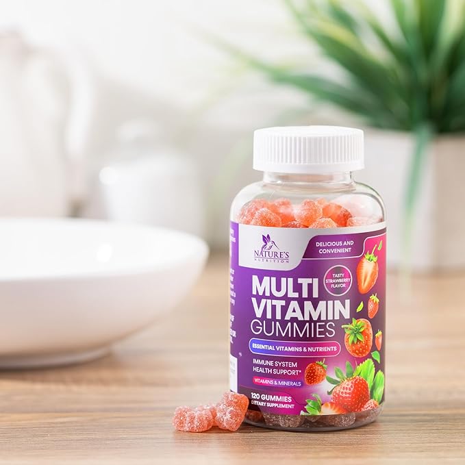 Multivitamin Gummies for Adults, Daily Gummy Vitamin for Women & Men, Immune Support Gummy Multivitamins Supplement, Adult Multi Vit Vitamin with Vitamins A, C, D, E, B-6, B-12, Zinc - 120 Gummies