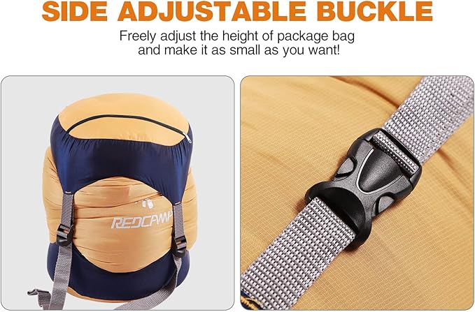 REDCAMP Nylon Compression Stuff Sack, 10L/17L/27L/40L Lightweight Sleeping Bag Compression Sack Great for Backpacking, Hiking and Camping,Blue/Yellow/Army Green/Black