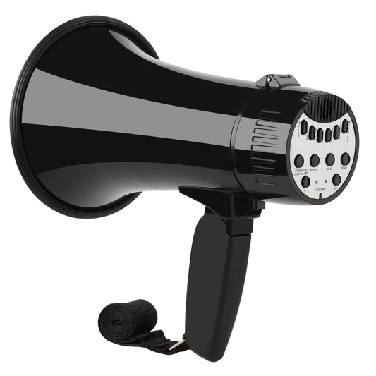 MGROLX 20W Megaphone Bullhorn| Bull Horn Loud Speaker with Bluetooth | Mega Phone Built-in Siren & Whistle Plus Recording funcation | Voice Changer for Adults, Kids, Party Games and Outdoor (Black)