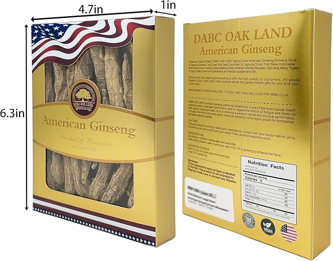 American Ginseng Slices from Wisconsin (Sliced Ginseng Root）Wisconsin Grown!Most People Use It to Make Ginseng Tea! Good for Health! (American Ginseng Slices (Small Round), 2 Boxes of 8 Ounces)