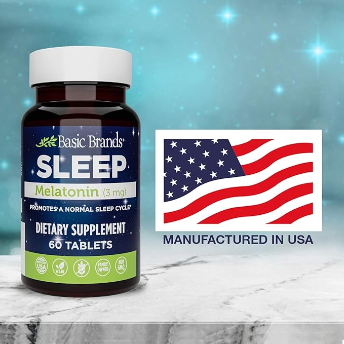 Sleep Melatonin, 3mg, Natural Sleep Support (Pack of 2)