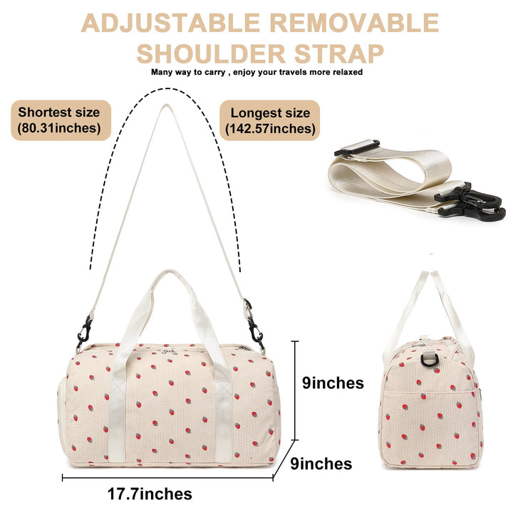 BLUBOON Duffle Bag Girls Kids Cute Gym Bag with Shoes Compartment & Wet Separation Waterproof Sports Overnight Travel Bag