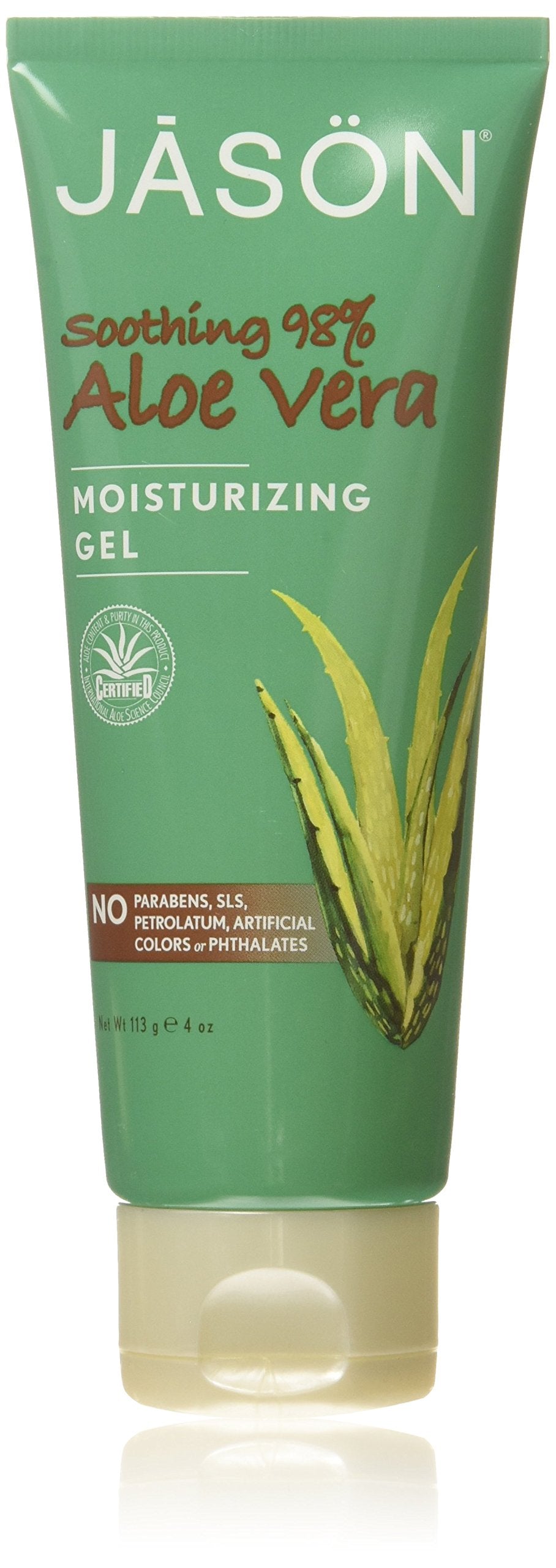 Jason Soothing 98% Aloe Vera Moisturizing Gel (Iasc Certified), 4 Ounce Tube