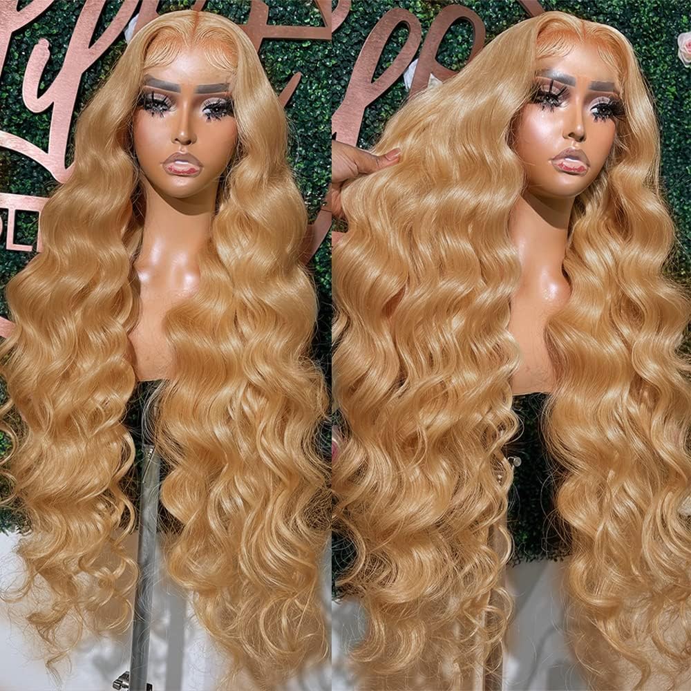 250% Density 13X6 Hd Transparent Lace Front Wigs Human Hair For Women With Baby Hair Pre-Plucked 13X6 Blonde Body Wave Lace Fron