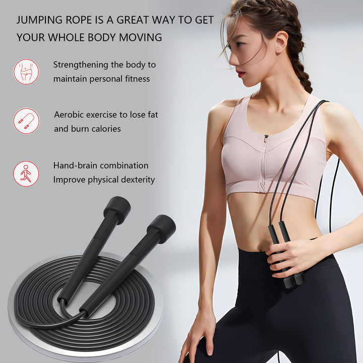 Jump Rope, Adjustable Kids Jump Rope Set, Tangle Free Skipping Rope, Lightweight Jump Ropes for Fitness, 9.2ft Pvc Jump Rope for Kids 8-12, Women, Men - Jumping Rope for Workout (Yellow/Blue/Pink)