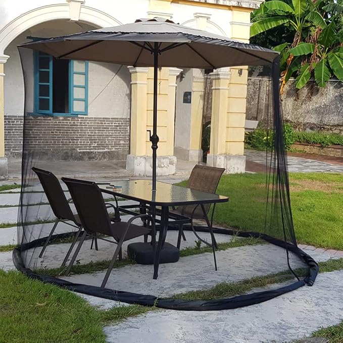 9/10 FT Mosquito Net For Patio Umbrella Outdoors Screen Polyester Hanging Tent(Mosquito Net Only)