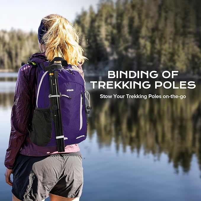 15L Water-resistant Hiking Daypack, Small Backpack Travel Outdoor, Lightweight Day Pack with Tool Loops