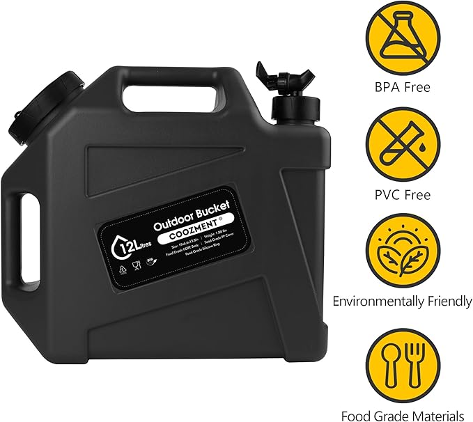 3.2 Gallon/5 Gallon Water Containers with Spigot, BPA Free Water Jug, Military Green Water Tank, Multifunction Water Storage Containers for Camping Outdoor Hiking,Emergency Stroage