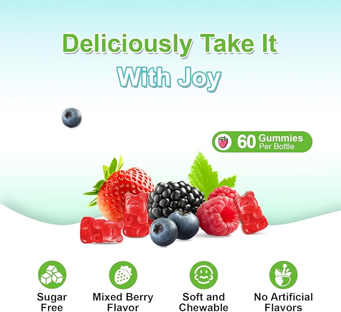 2 Pack Ashwagandha Gummies & Vitamin D Gummies for Women & Men - with Vitamin C for Support Calm Mood, Relaxation & Immune, Mixed Berry 60 Cts