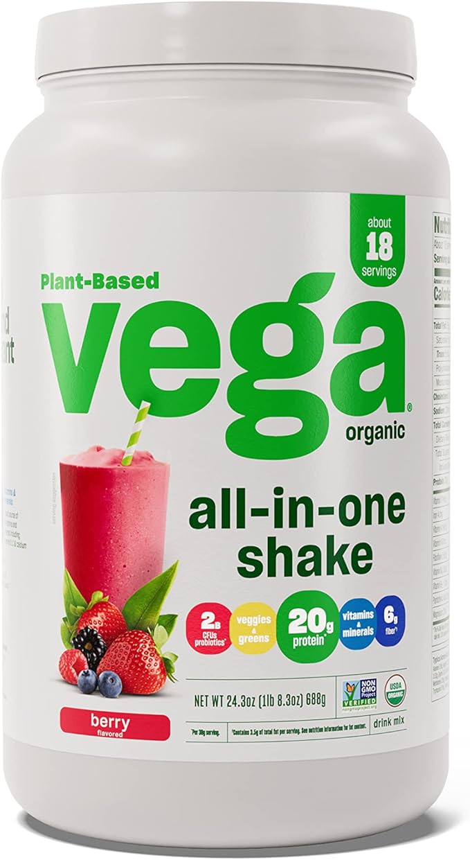Vega, Protein Powder One Shake Us Berry Large Organic, 24.3 Ounce