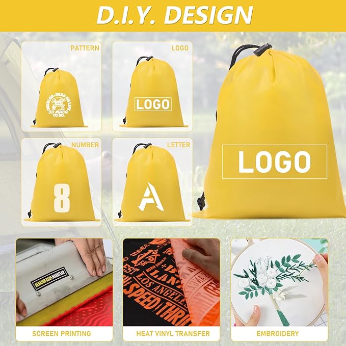 iMucci Upgrade Waterproof Drawstring Bag Sack Nylon Bag Ditty Bag for Gym Traveling, Hiking, Yoga, Shopping