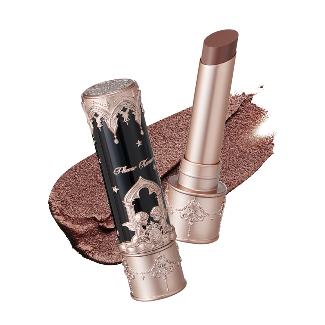 Flower Knows Little Angel Matte Lipstick,Super Soft & Ultra Silky Lip Stick,Long Lasting & Moisturizing Vegan Lip Mud for Girls&Women,Velvety Finish,3.5g,1Count(C09 Dark Angel)