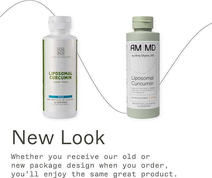 Amy Myers MD Liposomal Curcumin for A Healthy Inflammation Response - Turmeric Curcumin For Gut Health, Oxidative Stress, Help Neutralize Harmful Sgents - 5.6x Higher Absorption, Citrus Flavor 8 Fl Oz