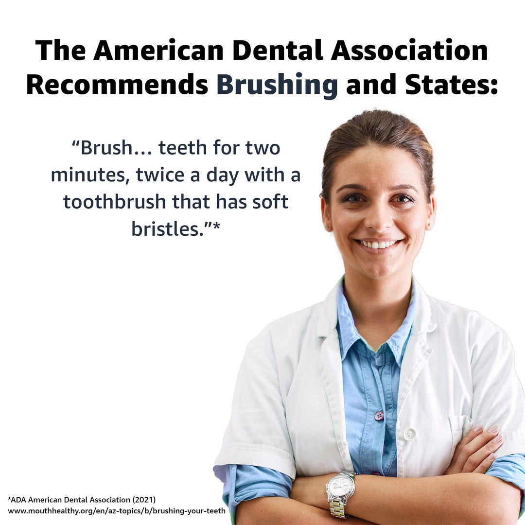 Amazon Basics Clean Plus Toothbrushes, Soft, Full, 10 Count, 1 Pack (Previously Solimo)