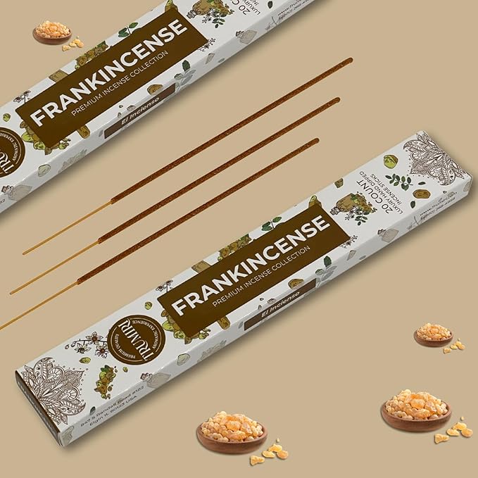 Frankincense Incense Sticks - Incienso de Iglesia - Total 40 Insence-Sticks - Dual Pack of 20 Insense - for Catholic Church Prayer - Inscents - Natural Non Toxic Ingredients - Incents - Incence
