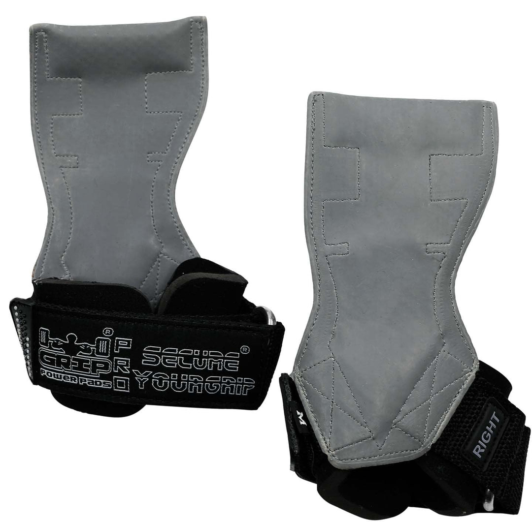 Lifting Grips PRO Weight Gloves Best Heavy Duty Straps Alternative to Power Hooks Deadlifts Adjustable Neoprene Padded Wrist Wrap (Gray Rubber, Small 5.0"-6.40" Wrist Size)