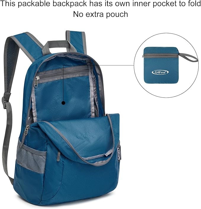 G4Free 20L Lightweight Packable Backpack Travel Hiking Daypack Foldable Backpack for Men Women