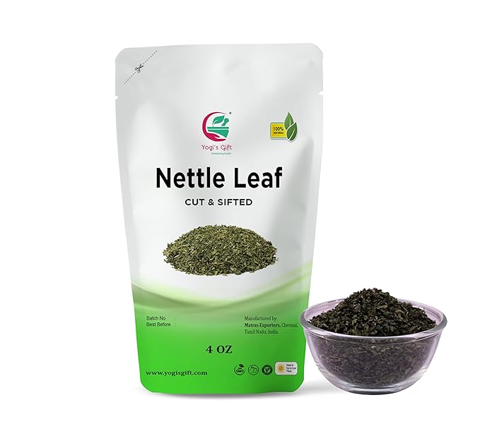 Nettle Leaves Dried 4 oz | Nettle Leaf Tea | Cut and Sifted | Stinging Nettle Herb Bulk | Non- Gmo, Ethically sourced | By Yogi's Gift®
