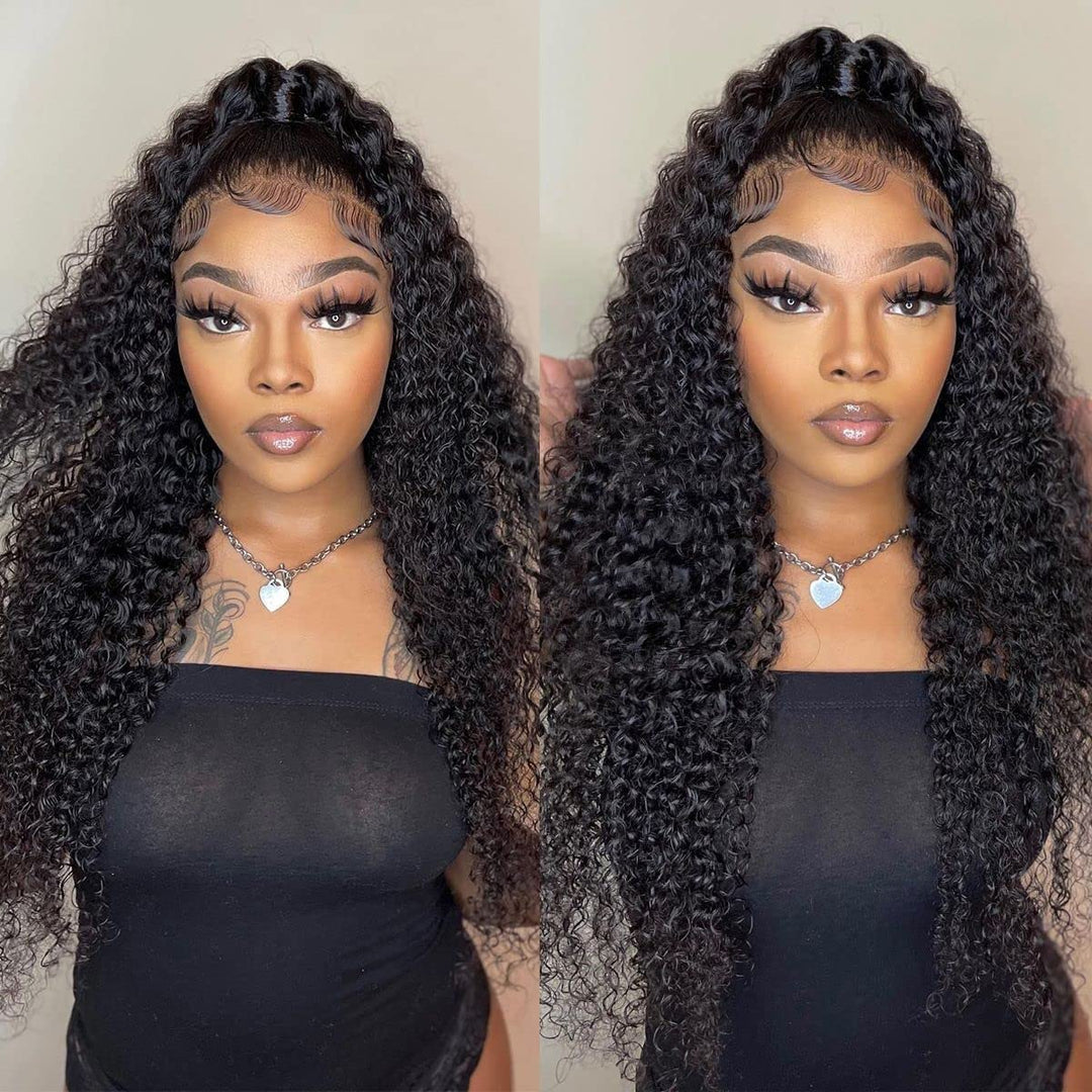 Curly Lace Front Wig Human Hair 13X4 Hd Lace Front Wigs Human Hair Pre Plucked With Baby Hair 180% Density Brazilian Wet And Wav