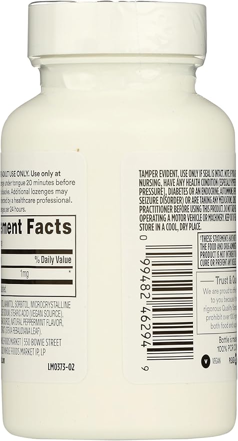 365 by Whole Foods Market, Melatonin 1mg Lozenges, Peppermint Flavored, 120 Count