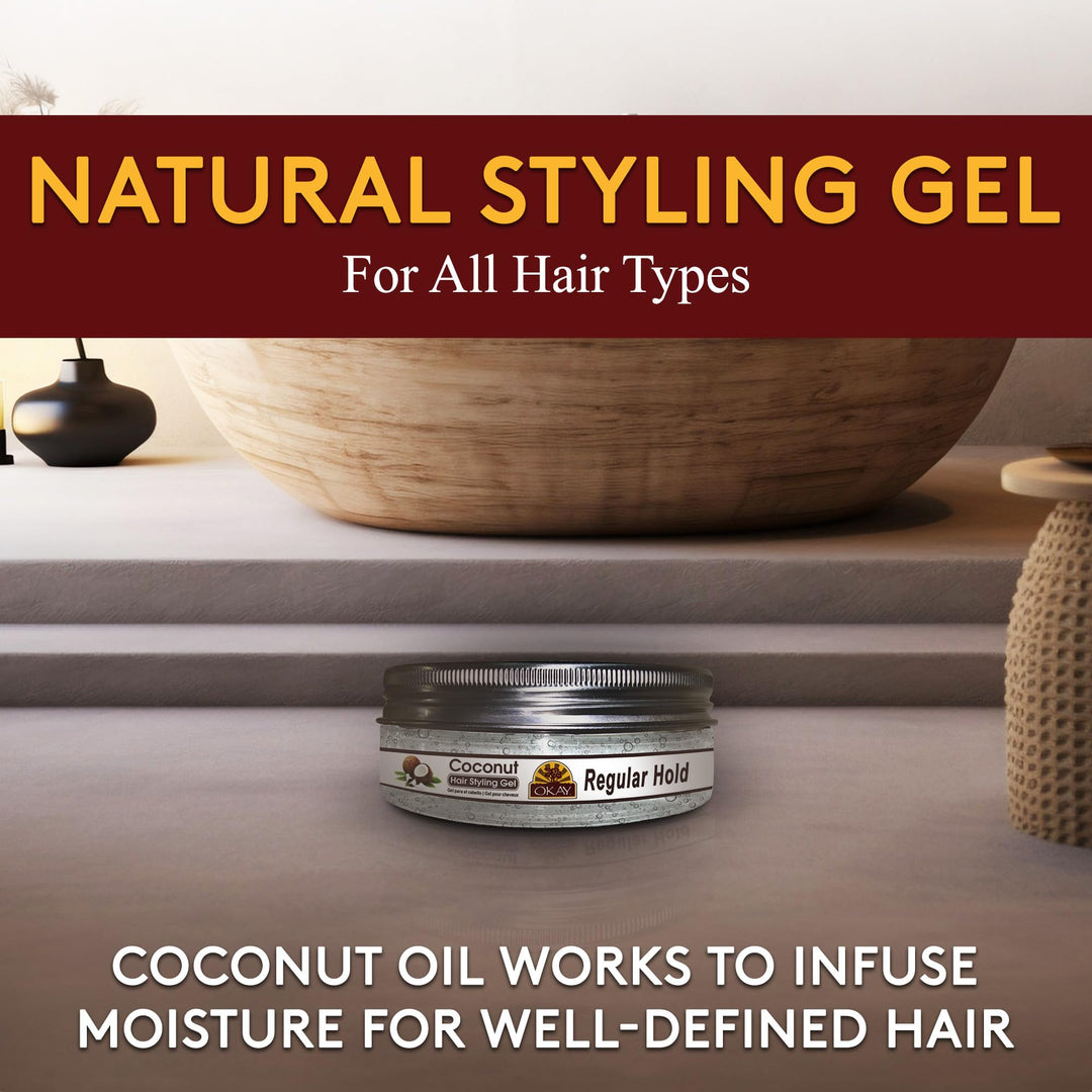 OKAY COCONUT HAIR STYLING GEL, REGULAR HOLD 7.25OZ