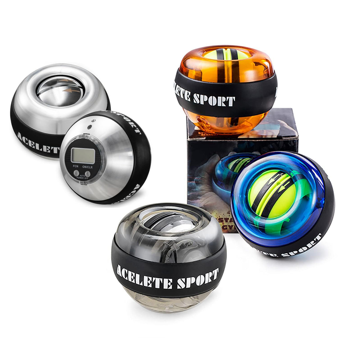 ACELETE Gyro Ball Wrist Exerciser Gyroscope Ball Forearm Strengthener for Stronger Wrist Bones and Muscle (Metal)