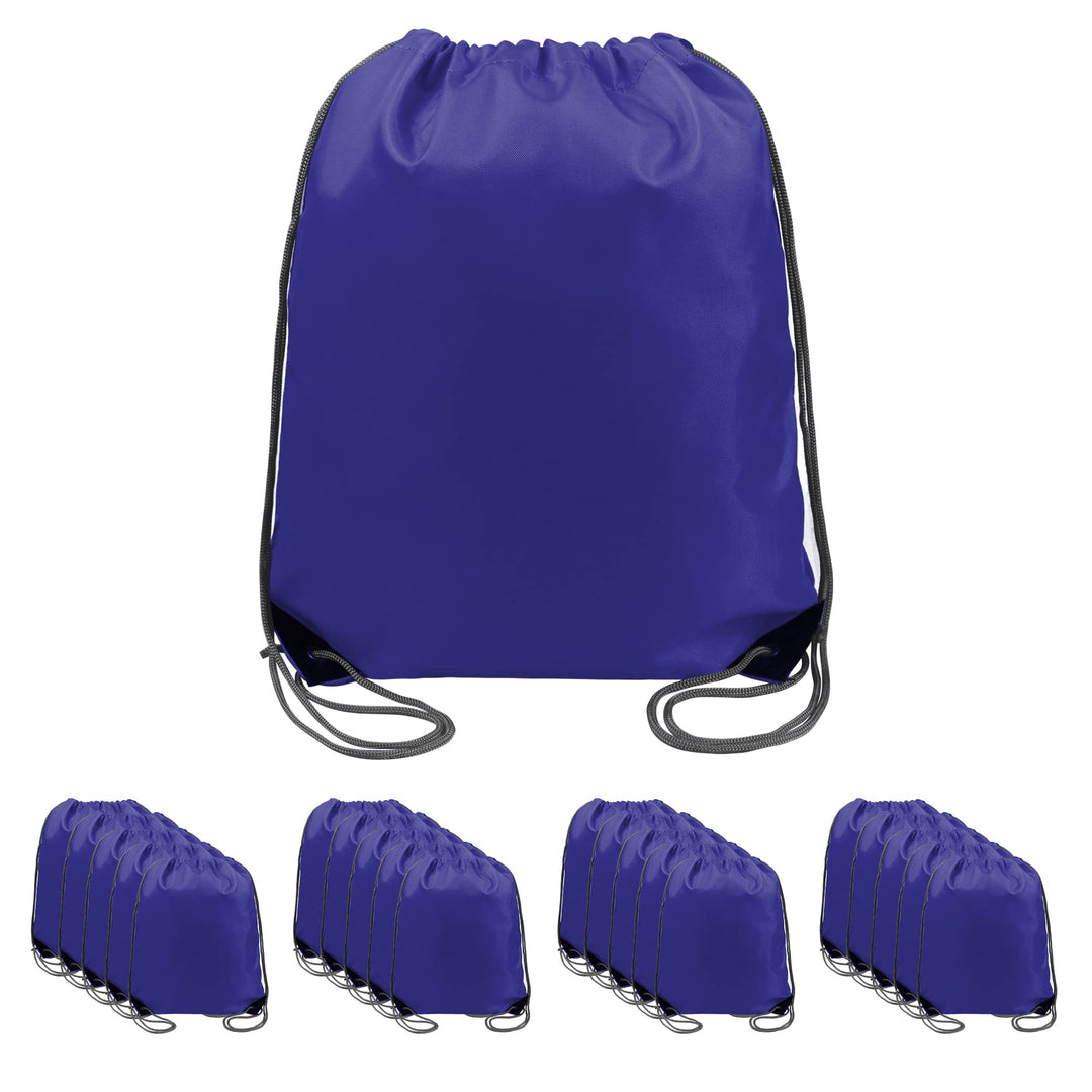 BeeGreen 20 pieces Wholesale Royal Blue Drawstring Backpack Bags Cinch Bags Bulk Heavy Duty String Backpack Machine Washable Lightweight Sackpack Sport Bags for Men Women