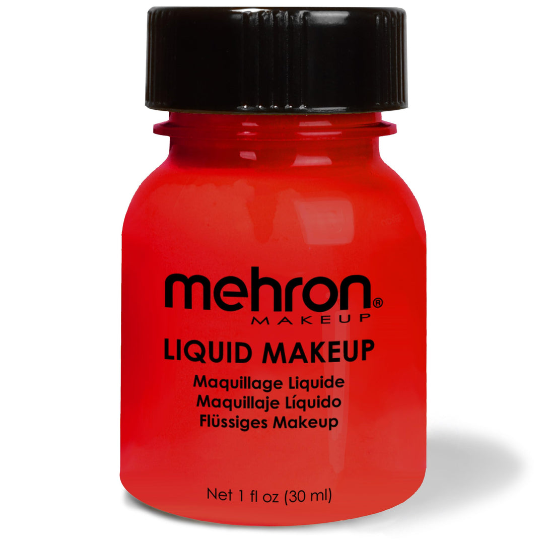 Mehron Makeup Liquid Makeup | Face Paint and Body Paint Perfect for Halloween, Cosplay I Air Brush Compatible Body Paint (1 oz) (RED)