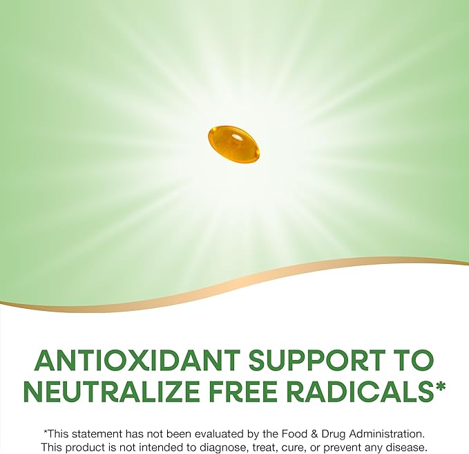 Nature's Way Vitamin E, D-Alpha Tocopherol, Essential Antioxidant, Helps Neutralize Free Radicals*, 268 mg per Serving, 100 Softgels (Packaging May Vary) - 2 Pack