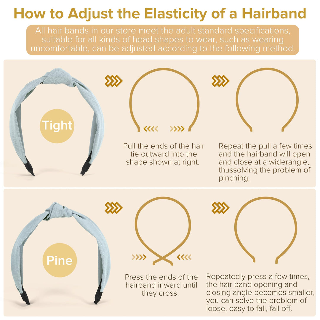 DiyJibb Headbands for Women Girls - 6PCS Stylish Top Knotted Headbands - Knotted Headband for Women - Head Bands Wide Hairband Hair Accessories