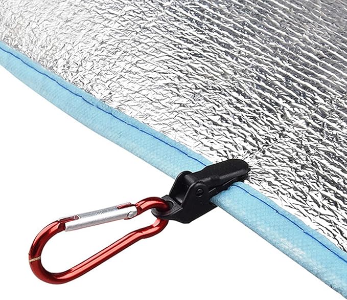 10PCS Heavy Duty Outdoor Camping Tarp Clips with 10PCS Carabiner Hanging Hooks, Tent Clips, Tarp Clamps for Awnings Caravan Car Truck Swimming Pool Boat