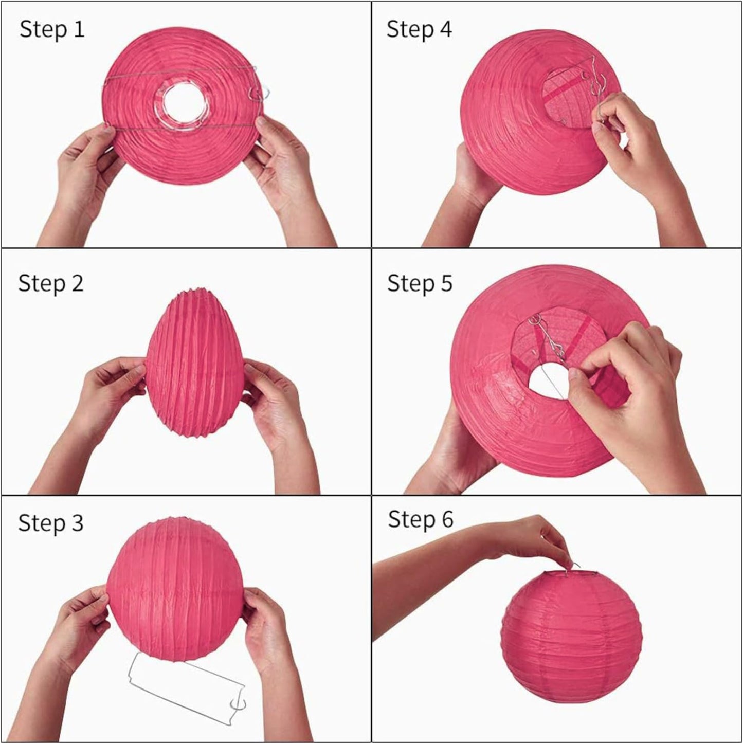 12pcs Hot Pink and Orange Paper Lanterns,Lanterns Round Paper Lanterns for Birthday,Wedding,Baby Shower Party Ceiling Decoration