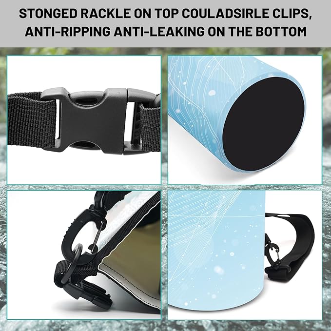 Waterproof Dry Bag,Roll Top Sky Blue Waterproof Backpack 5L/10L/20L Floating and Lightweight Bags for Kayaking, Boating, Fishing, Swimming and Camping